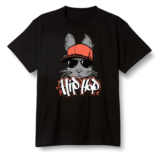 Pop Colour AJ6 Retro Psg Iron Grey Infrared - Hip Hop bunny - Black Men T-shirt