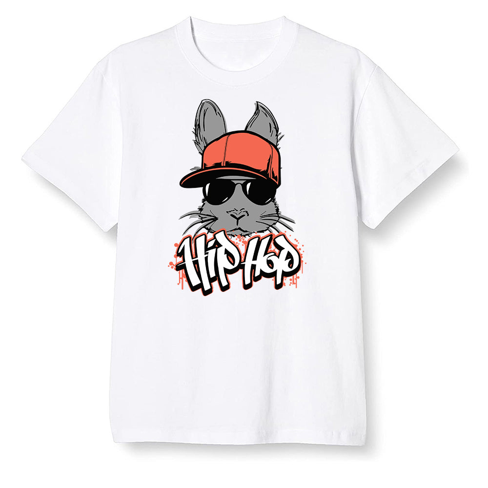Pop Colour AJ6 Retro Psg Iron Grey Infrared - Hip Hop bunny - White Men T-shirt
