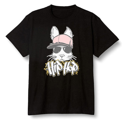 Pop Colour AJ6 Retro Gold Hoops - Hip Hop bunny - Black Men T-shirt