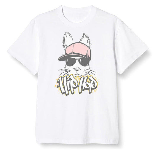 Pop Colour AJ6 Retro Gold Hoops - Hip Hop bunny - White Men T-shirt