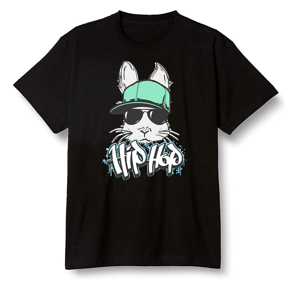 Pop Colour AJ6 Tiffany Blue - Hip Hop bunny - Black Men T-shirt