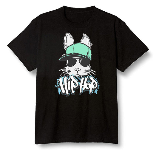 Pop Colour AJ6 Tiffany Blue - Hip Hop bunny - Black Men T-shirt
