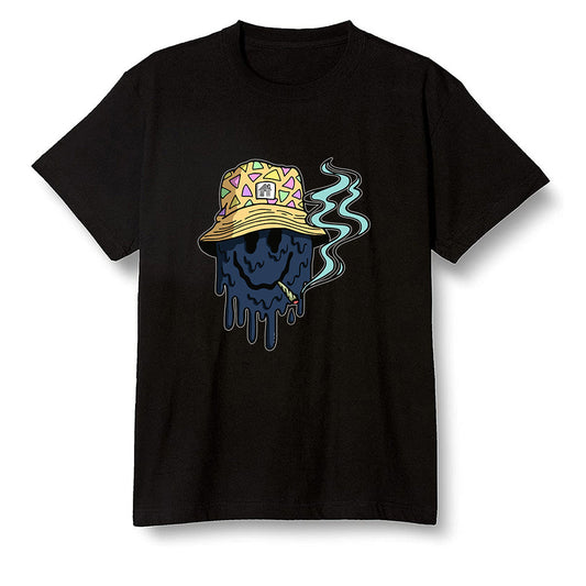 Pop Colour AJ1 Retro High OG Tokyo Bio Hack - Hippie smiley face  - Black Men T-shirt
