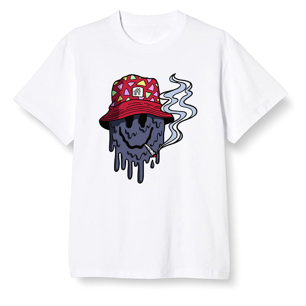 Pop Colour AJ6 Retro 'Doernbecher' 2019 Midnight Navy/White-Varsity Red-Metallic Gold - Hippie smiley face - White Men T-shirt