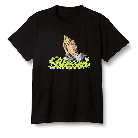 Pop Colour AJ1 Mid Grey Volt - I Blessed - Black Men T-shirt