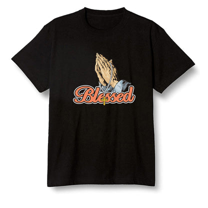 Pop Colour AJ1 Retro High OG Electro Orange - I Blessed - Black Men T-shirt
