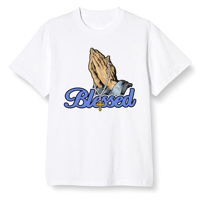 Pop Colour AJ13 Retro Black Royal - I Blessed - White Men T-shirt