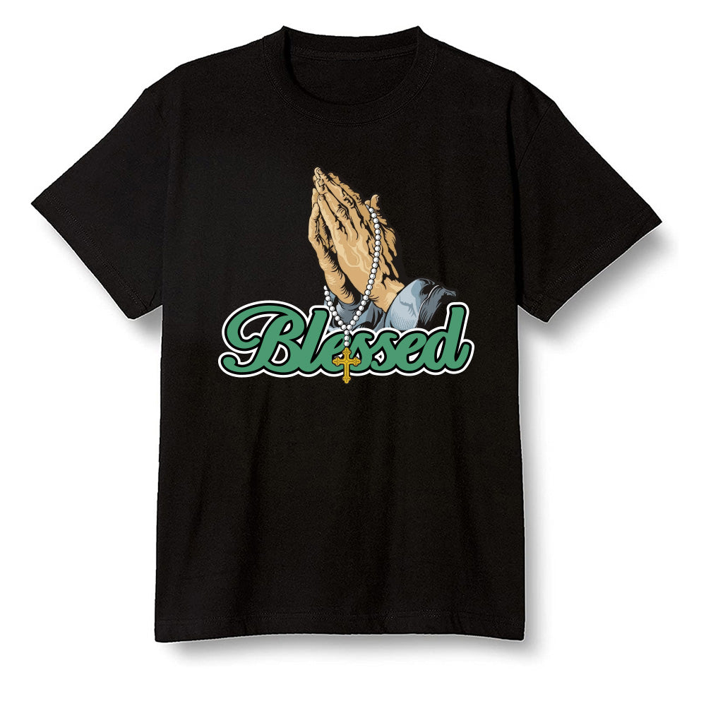 Pop Colour AJ13 Retro 'Lucky Green' - I Blessed - Black Men T-shirt