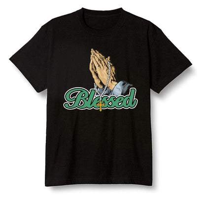 Pop Colour AJ13 Retro 'Lucky Green' - I Blessed - Black Men T-shirt