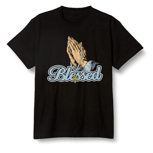 Pop Colour AJ13 Retro Flint - I Blessed - Black Men T-shirt