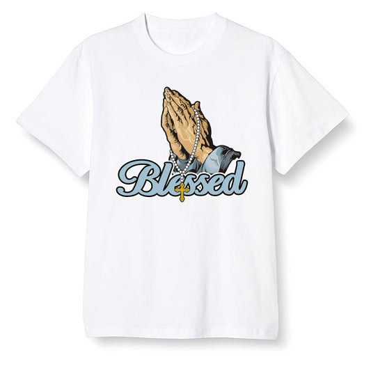 Pop Colour AJ13 Retro Flint - I Blessed - White Men T-shirt