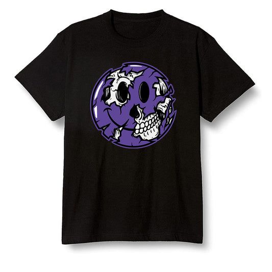 Pop Colour AJ1 Retro High OG Court Purple - I Smiley Face - Black Men T-shirt