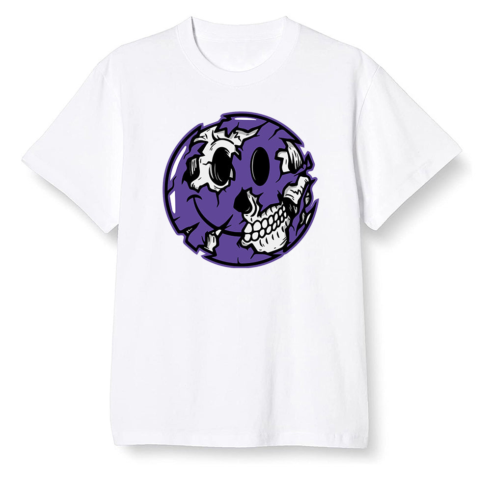 Pop Colour AJ1 Retro High OG Court Purple - I Smiley Face - White Men T-shirt