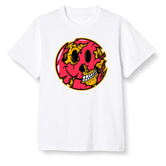 Pop Colour AJ1 Retro High OG Light Fusion Red - I Smiley Face - White Men T-shirt