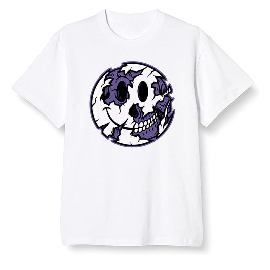 Pop Colour AJ1 High OG Court Purple - I Smiley Face - White Men T-shirt