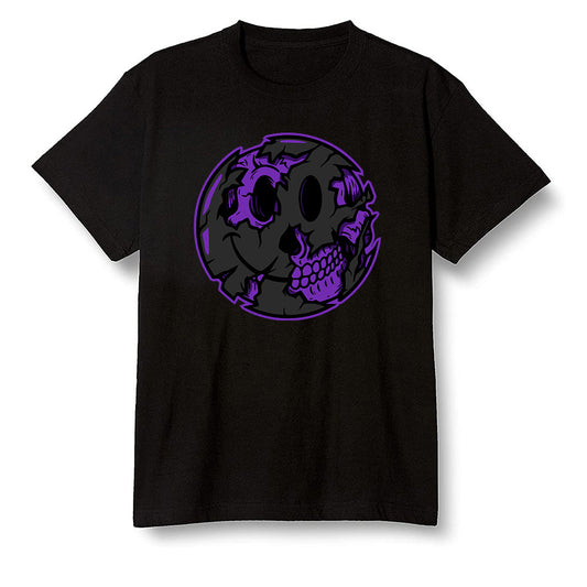 Pop Colour AJ13 Retro Court Purple - I Smiley Face - Black Men T-shirt
