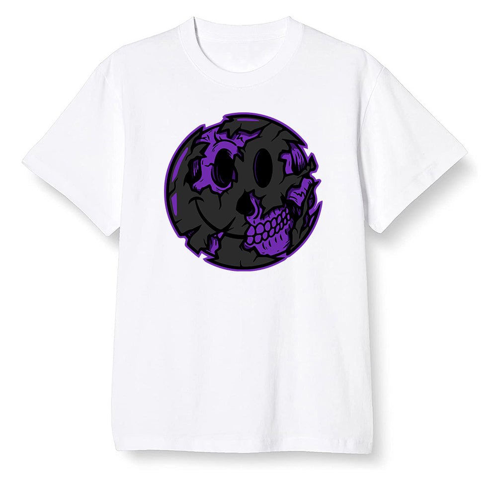 Pop Colour AJ13 Retro Court Purple - I Smiley Face - White Men T-shirt