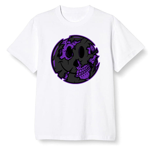 Pop Colour AJ13 Retro Court Purple - I Smiley Face - White Men T-shirt