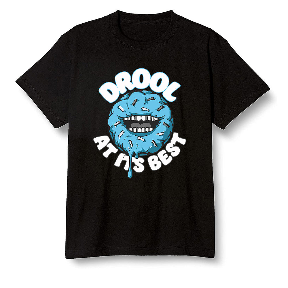 Pop Colour AJ6 Retro Unc - Univeristy Blue - I love Donut Drool - Black Men T-shirt