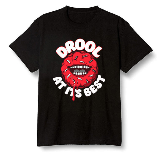 Pop Colour AJ6 Retro Black Infrared - I love Donut Drool - Black Men T-shirt
