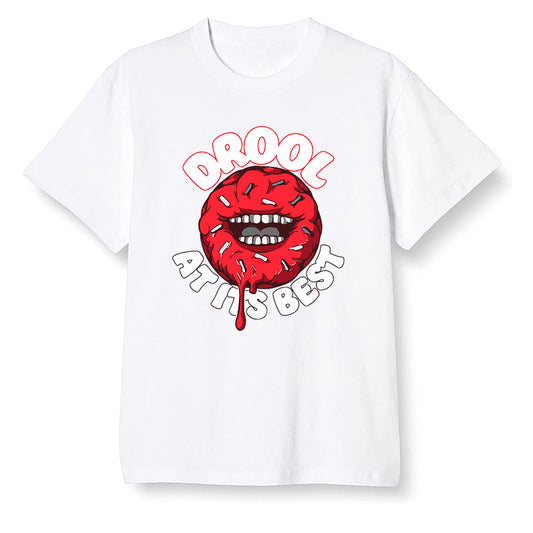 Pop Colour AJ6 Retro Black Infrared - I love Donut Drool - White Men T-shirt