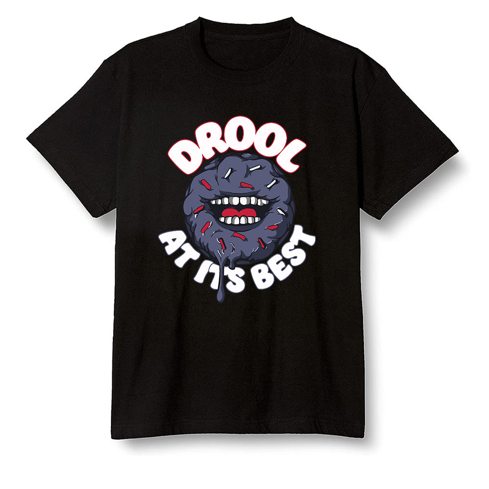 Pop Colour AJ6 Retro 'Doernbecher' 2019 Midnight Navy/White-Varsity Red-Metallic Gold - I love Donut Drool - Black Men T-shirt