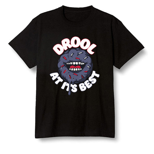 Pop Colour AJ6 Retro 'Doernbecher' 2019 Midnight Navy/White-Varsity Red-Metallic Gold - I love Donut Drool - Black Men T-shirt