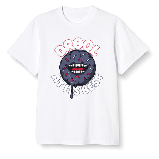Pop Colour AJ6 Retro 'Doernbecher' 2019 Midnight Navy/White-Varsity Red-Metallic Gold - I love Donut Drool - White Men T-shirt