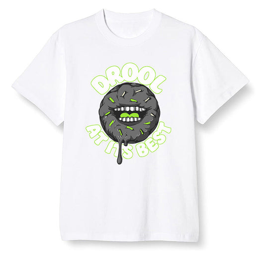 Pop Colour AJ6 Retro Electric Green - I love Donut Drool - White Men T-shirt