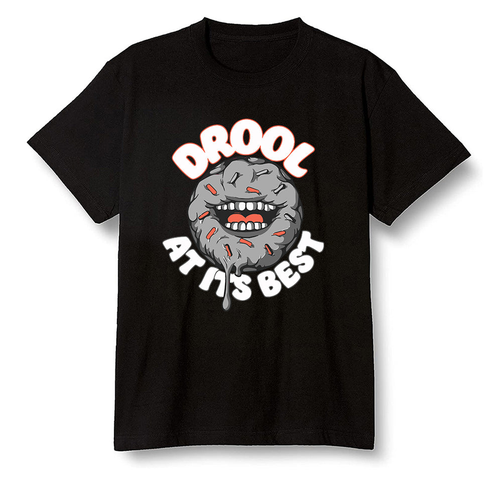 Pop Colour AJ6 Retro Psg Iron Grey Infrared - I love Donut Drool - Black Men T-shirt