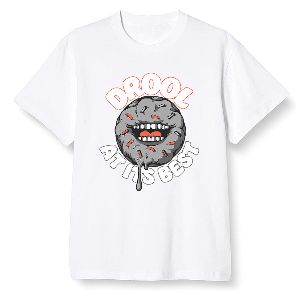 Pop Colour AJ6 Retro Psg Iron Grey Infrared - I love Donut Drool - White Men T-shirt