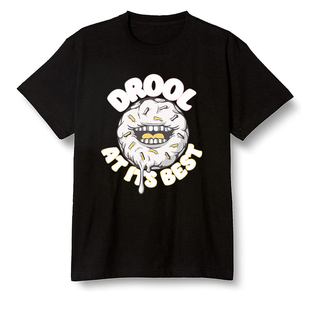 Pop Colour AJ6 Retro Gold Hoops - I love Donut Drool - Black Men T-shirt
