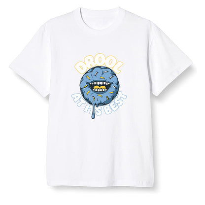 Pop Colour AJ1 Retro Low 'West Coast' White/Varsity Maize-University Blue - I love Donut Drool  - White Men T-shirt