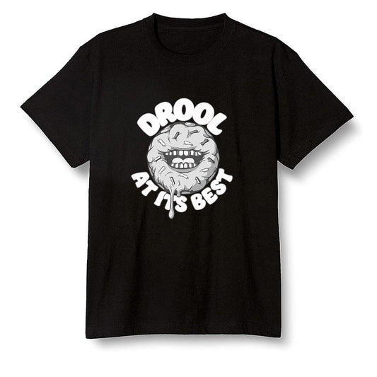 Pop Colour AJ1 Low Triple White - I love Donut Drool  - Black Men T-shirt