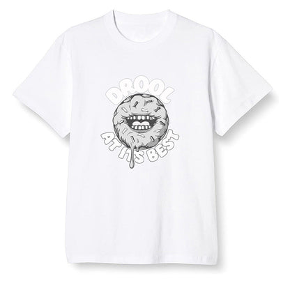Pop Colour AJ1 Low Triple White - I love Donut Drool  - White Men T-shirt