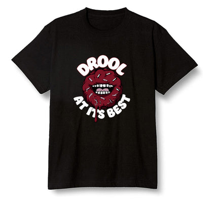 Pop Colour AJ1 Low Black Toe - I love Donut Drool  - Black Men T-shirt