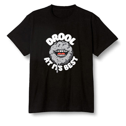 Pop Colour AJ1 Low GS Light Smoke Grey - I love Donut Drool  - Black Men T-shirt