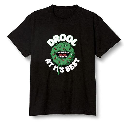 Pop Colour AJ1 Retro High OG Pine Green J10456 - I love Donut Drool  - Black Men T-shirt