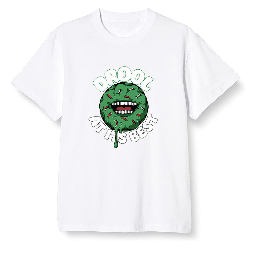 Pop Colour AJ1 Retro High OG Pine Green J10456 - I love Donut Drool  - White Men T-shirt