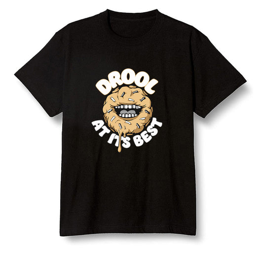 Pop Colour AJ1 Retro High OGetallic Gold - I love Donut Drool  - Black Men T-shirt