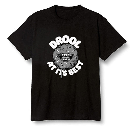 Pop Colour AJ1 Retro High OG Shadow 2.0 - I love Donut Drool  - Black Men T-shirt