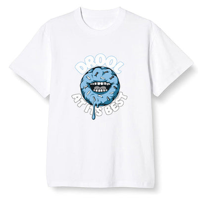 Pop Colour AJ1 Retro High OG University Blue - I love Donut Drool  - White Men T-shirt