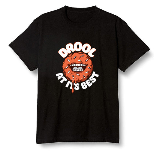Pop Colour AJ1 Retro High OG Electro Orange - I love Donut Drool  - Black Men T-shirt