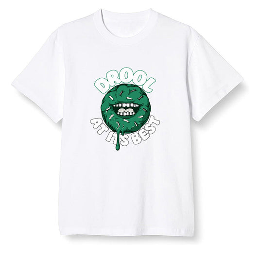 Pop Colour AJ1 Retro High OG Pine Green J10443 - I love Donut Drool  - White Men T-shirt