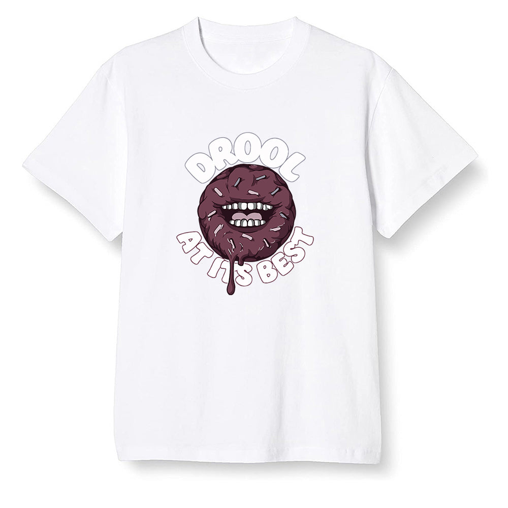 Pop Colour AJ1 Retro High OG Bordeaux - I love Donut Drool  - White Men T-shirt