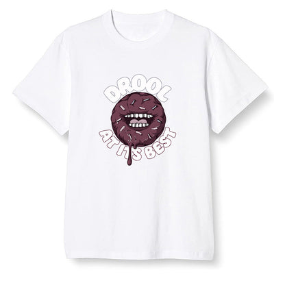 Pop Colour AJ1 Retro High OG Bordeaux - I love Donut Drool  - White Men T-shirt
