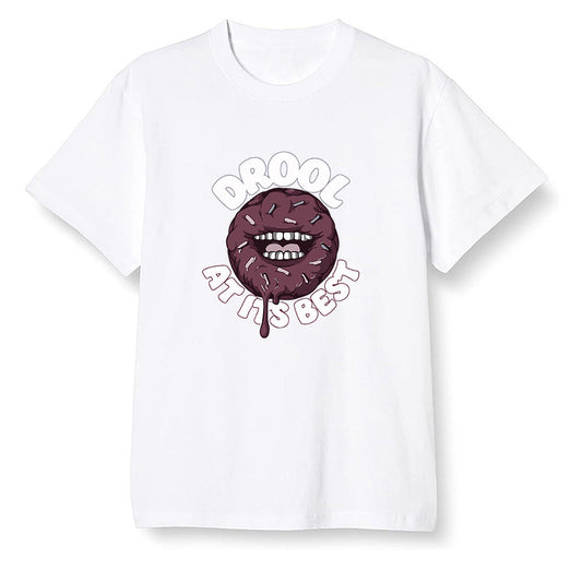 Pop Colour AJ1 Retro High OG Bordeaux - I love Donut Drool  - White Men T-shirt