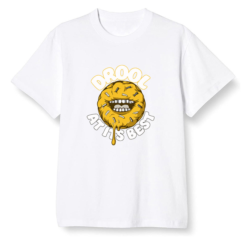 Pop Colour AJ1 Retro High OG Pollen - I love Donut Drool  - White Men T-shirt