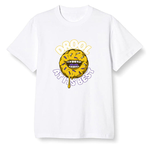 Pop Colour AJ1 Mid SE University Gold - I love Donut Drool  - White Men T-shirt