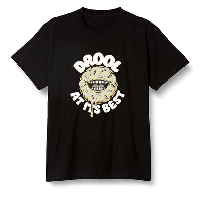 Pop Colour AJ1 Retro Hi Prm Mushroom - I love Donut Drool  - Black Men T-shirt